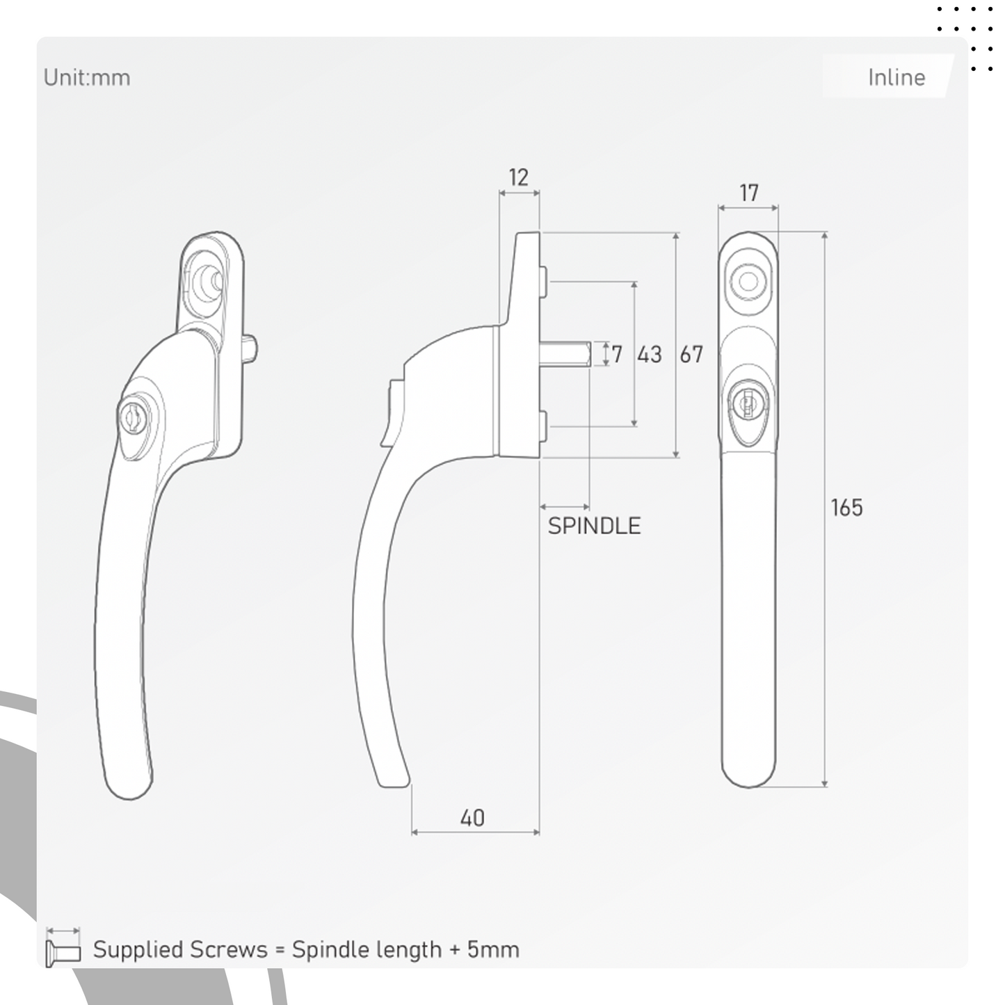Direkt Inline Espagnolette Window Handles