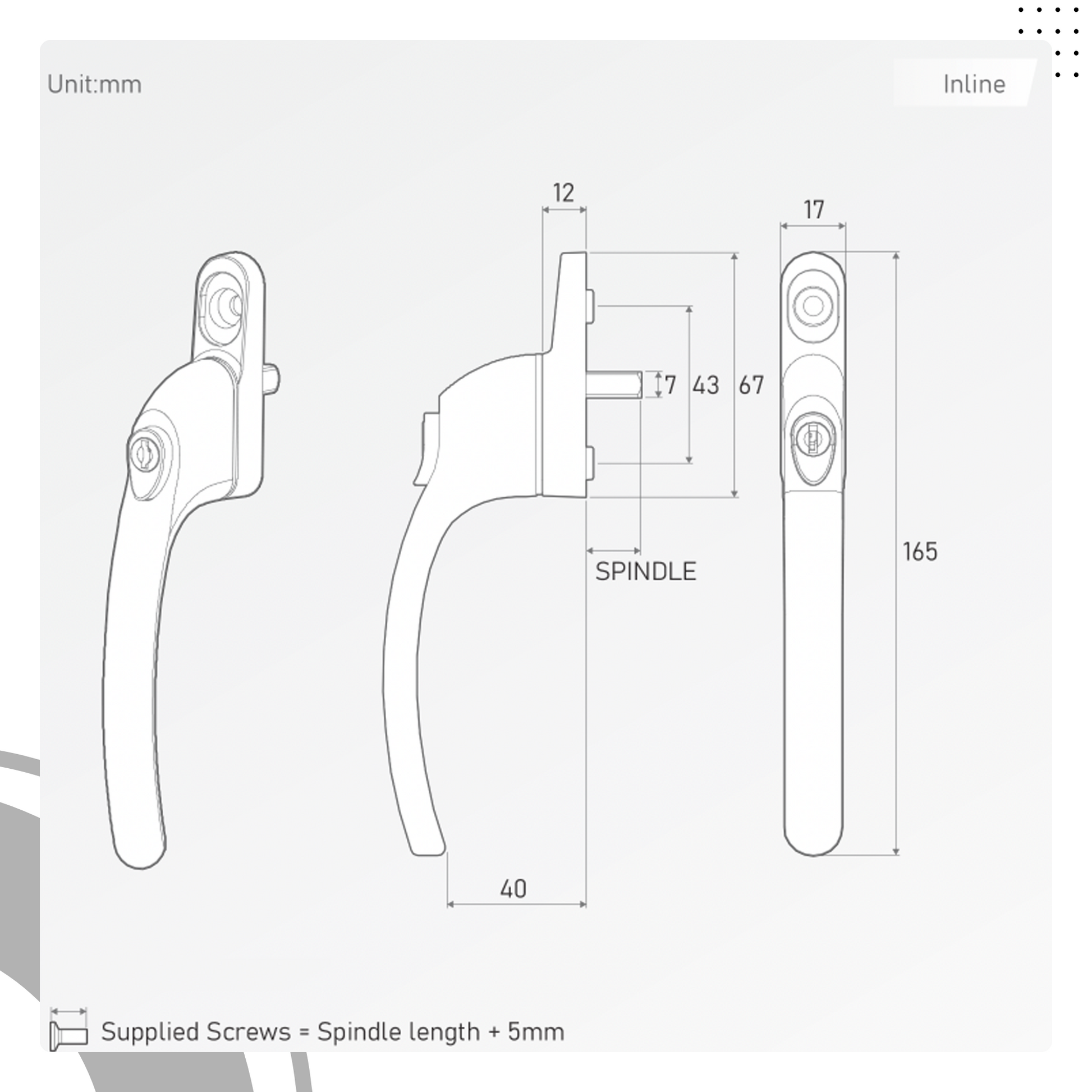 Direkt Inline Espagnolette Window Handles