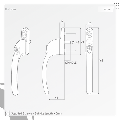 Direkt Inline Espagnolette Window Handles