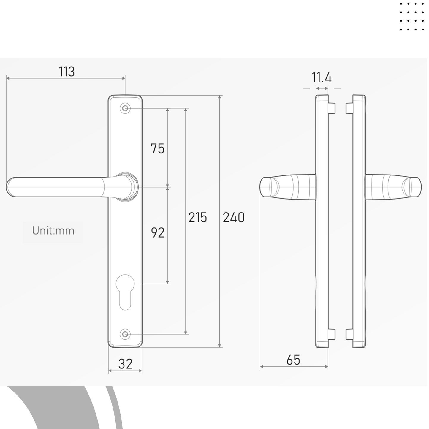 Direkt Inline Lever Lever uPVC Door Handle – Sprung, 92PZ, 215mm Screw Centres