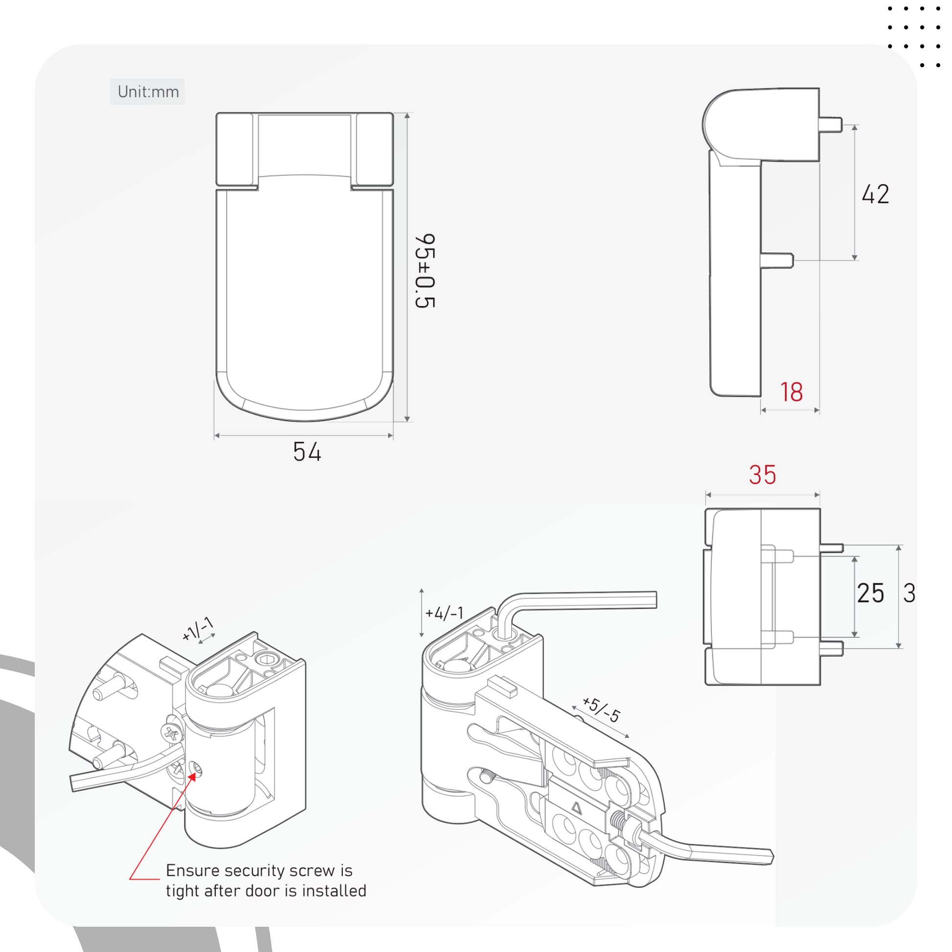 Direkt High Security Door Hinge