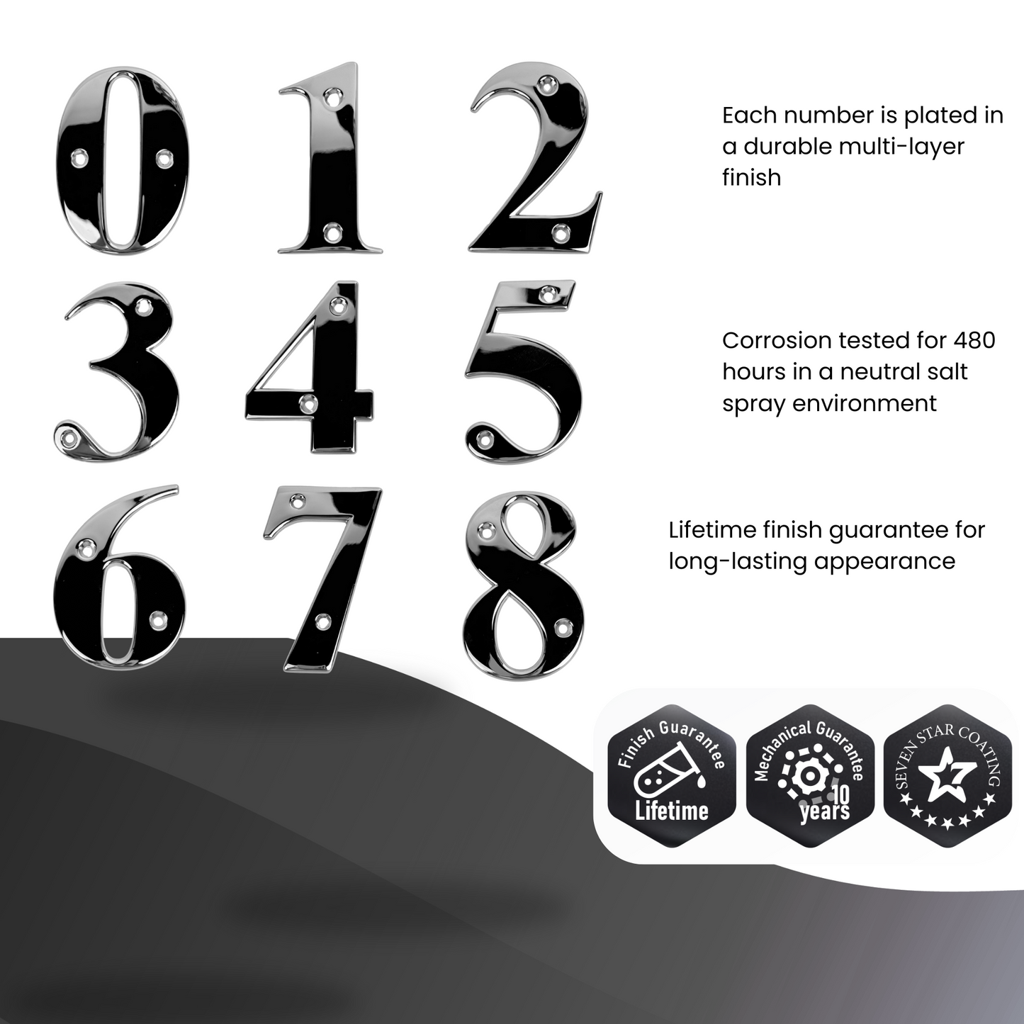 Direkt Door Numbers Chrome