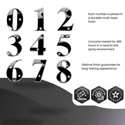 Direkt Door Numbers Chrome