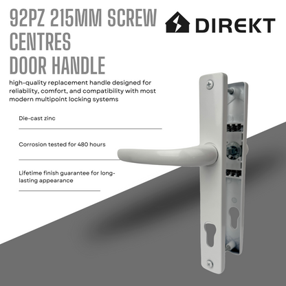 Direkt Inline Lever Lever uPVC Door Handle – Sprung, 92PZ, 215mm Screw Centres