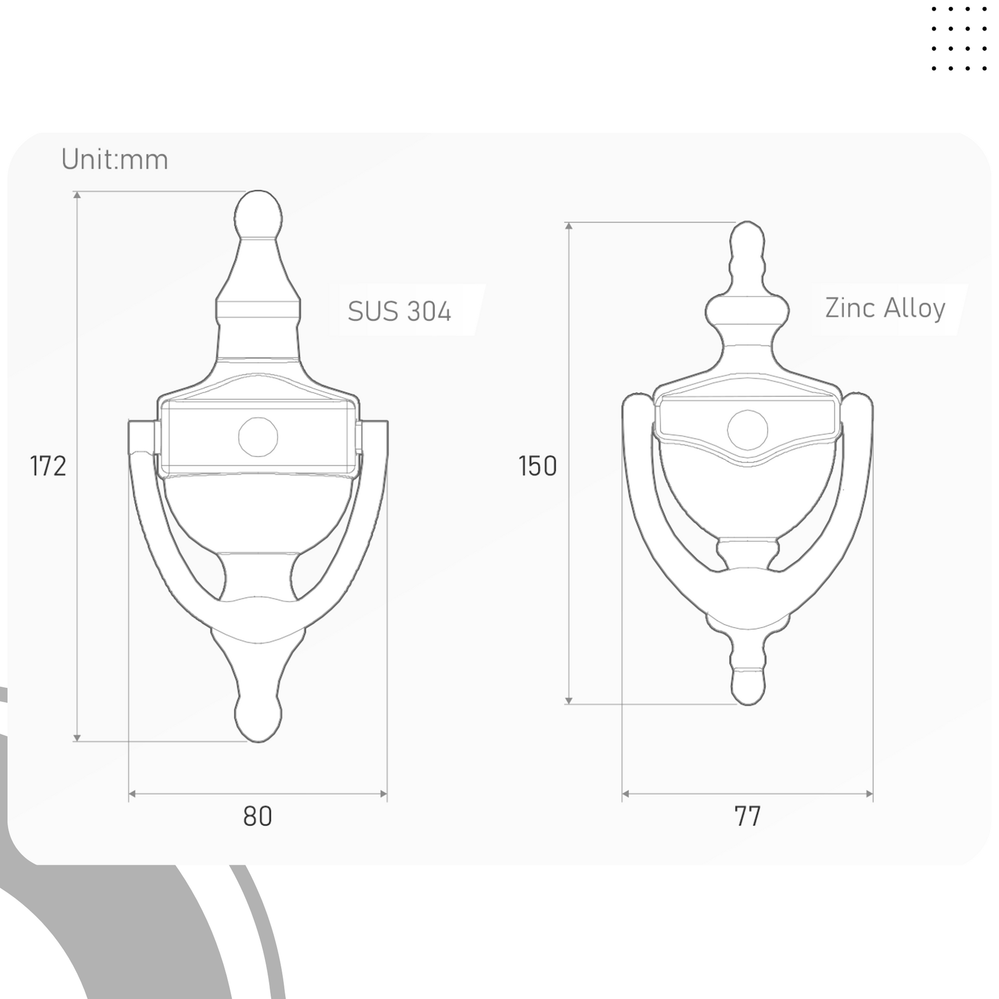 Direkt Door Knocker With Or Without Spy Hole