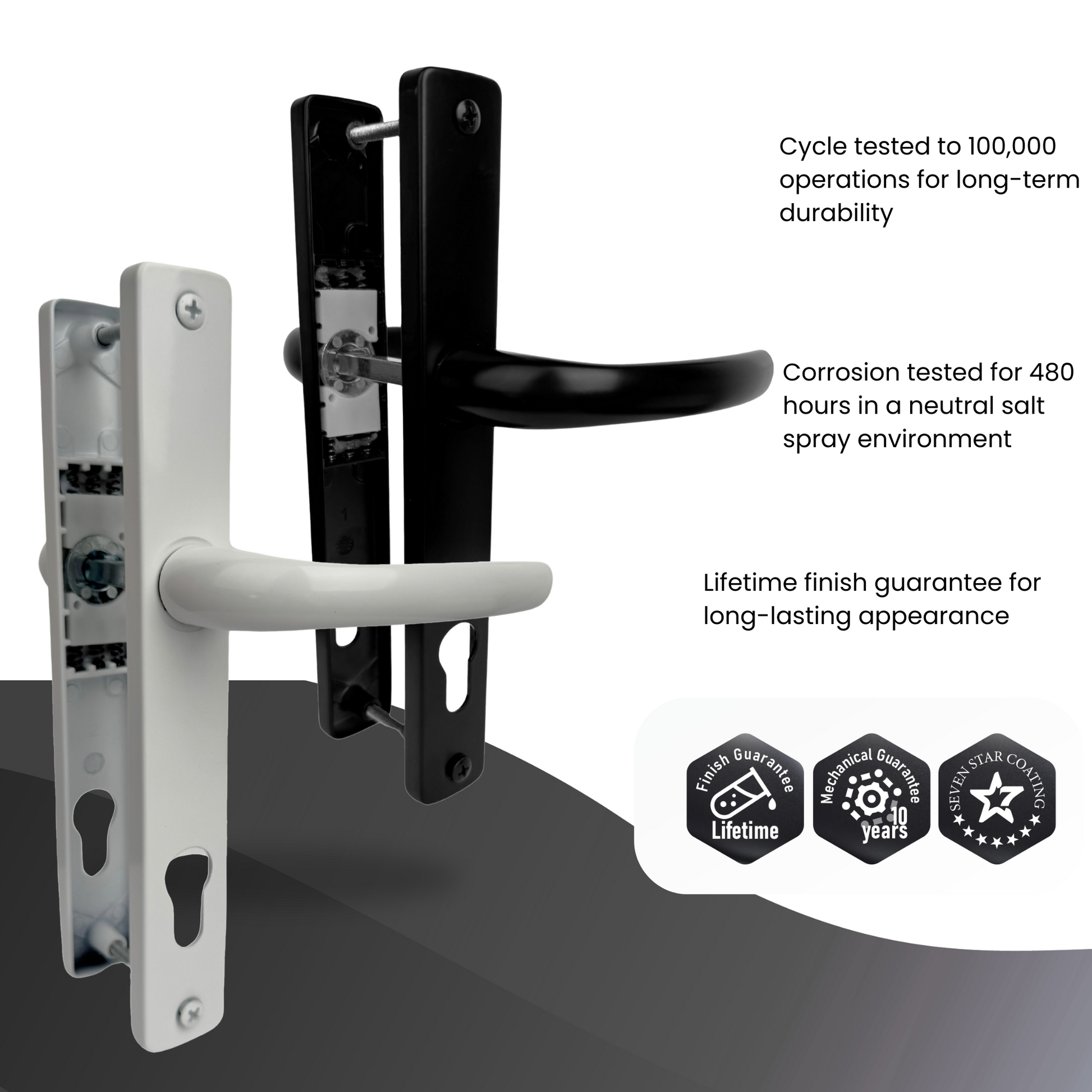 Direkt Inline Lever Lever uPVC Door Handle – Sprung, 92PZ, 215mm Screw Centres