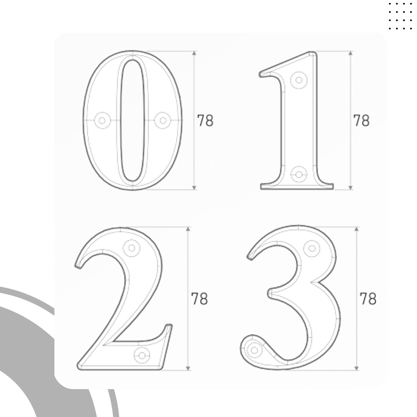 Direkt Door Numbers Chrome