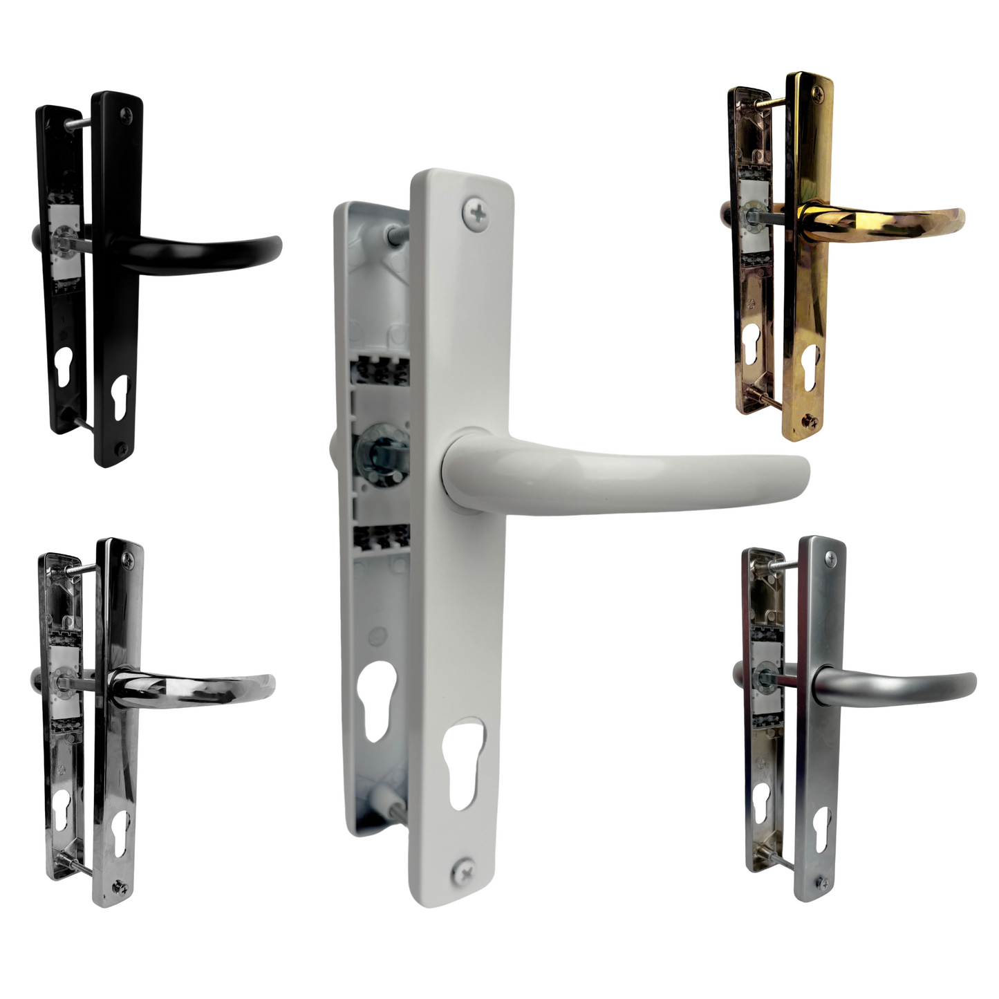 Direkt Inline Lever Lever uPVC Door Handle – Sprung, 92PZ, 215mm Screw Centres
