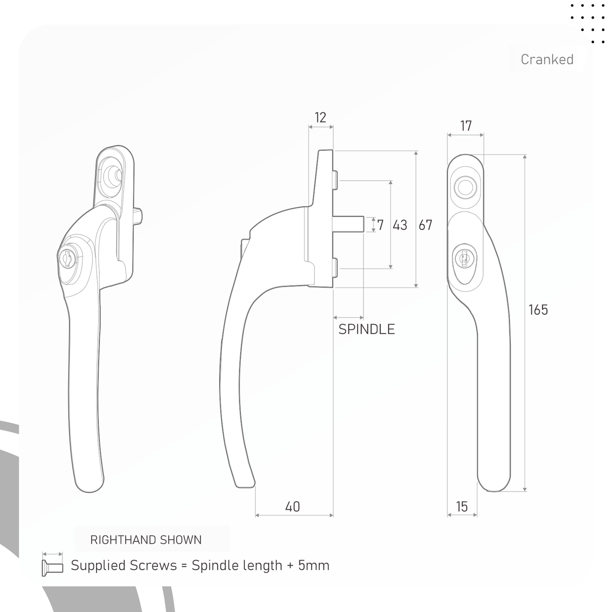 Direkt Cranked Right & Left Hand Espagnolette Window Handles