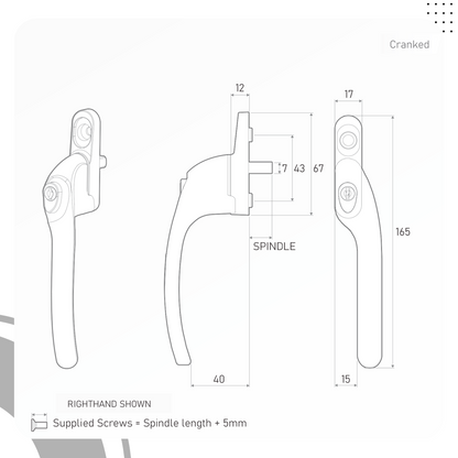 Direkt Cranked Right & Left Hand Espagnolette Window Handles